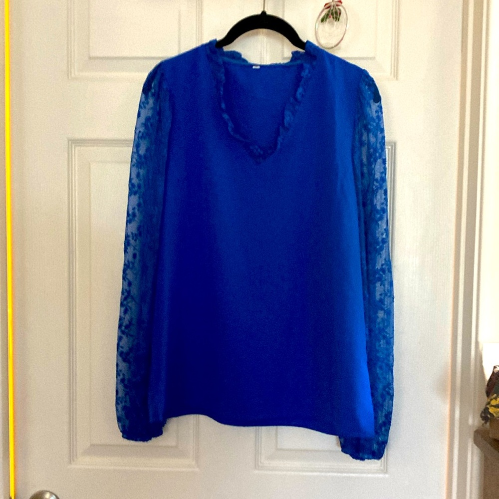 Polyester dressy top royal blue size 6 women’s